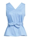 Camicettasnob Woman Top Light Blue Size 6 Cotton In Blue