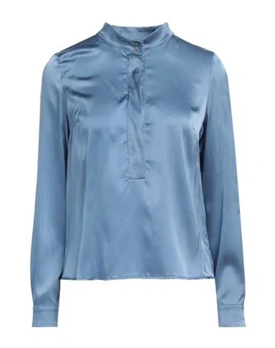 Camicettasnob Woman Top Light Blue Size 6 Silk, Elastane
