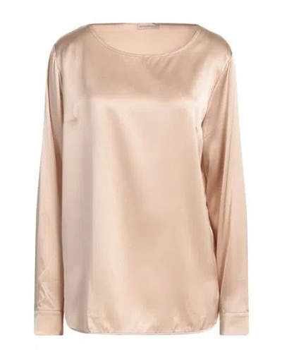 Camicettasnob Woman Top Light Brown Size 10 Silk, Elastane In Beige