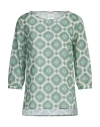 Camicettasnob Woman Top Light Green Size 8 Cotton