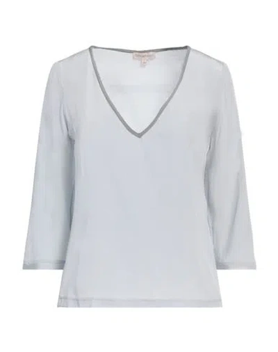 Camicettasnob Woman Top Light Grey Size 8 Silk