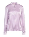 Camicettasnob Woman Top Lilac Size 6 Silk, Elastane In Purple