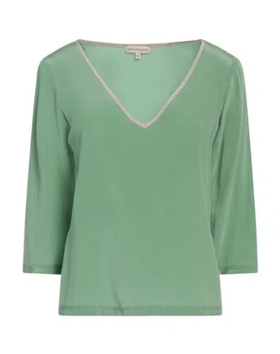 Camicettasnob Woman Top Military Green Size 12 Silk