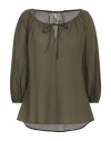Camicettasnob Woman Top Military Green Size 4 Cotton