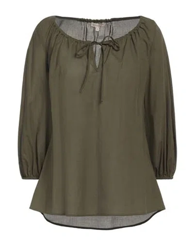 Camicettasnob Woman Top Military Green Size 4 Cotton In Green