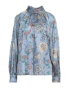 Camicettasnob Woman Top Pastel Blue Size 8 Viscose, Silk, Elastane