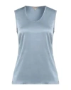 Camicettasnob Woman Top Pastel Blue Size 6 Viscose, Elastane In Blue