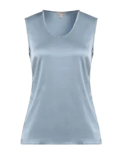 Camicettasnob Woman Top Pastel Blue Size 6 Viscose, Elastane