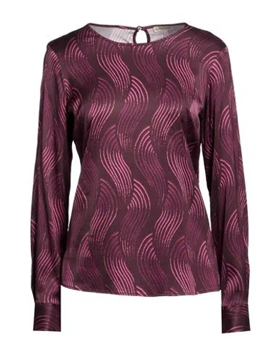 Camicettasnob Woman Top Plum Size 12 Viscose, Elastane In Multi