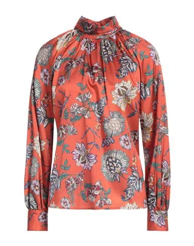 Camicettasnob Woman Top Rust Size 4 Viscose, Silk, Elastane In Red