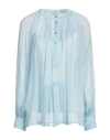 Camicettasnob Woman Top Sky Blue Size 8 Silk, Elastane