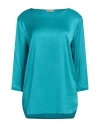 Camicettasnob Woman Top Turquoise Size 10 Viscose, Elastane In Blue