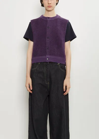 Camiel Fortgens Alpaca Cropped Vest In Purple