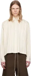 Camiel Fortgens Beige & White Basic Shirt In Off White Stripes