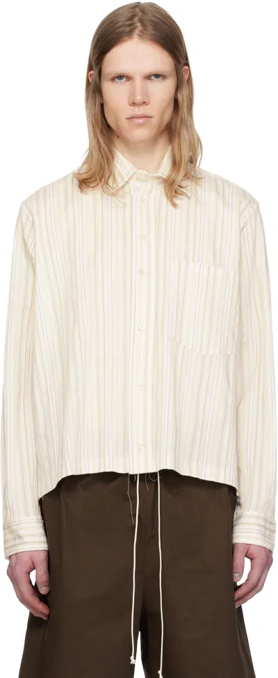 Camiel Fortgens Beige & White Basic Shirt In Off White Stripes