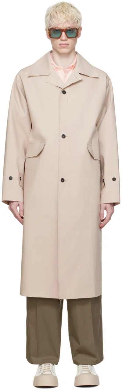 Camiel Fortgens Beige Long Coat In Sand