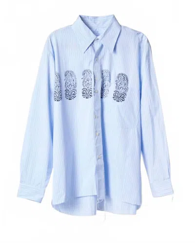 Camiel Fortgens Big Shirt Blockprint In Blue