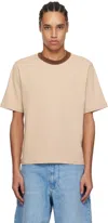 Camiel Fortgens Brown Normal 1/1 Rib T-shirt In Sand/brown - 1/1 Rib
