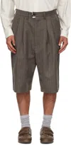 Camiel Fortgens Brown Slim Suit Shorts In Gray