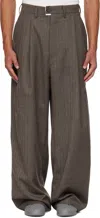 Camiel Fortgens Brown Suit Trousers In Gray