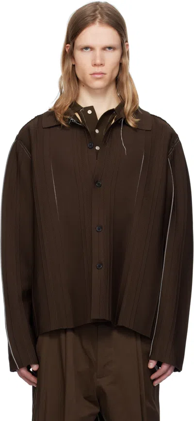 Camiel Fortgens Brown Viscose Cardigan In Brown - Viscose (cn)