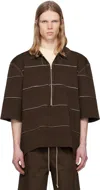 Camiel Fortgens Brown Viscose Polo In Brown - Viscose (cn)