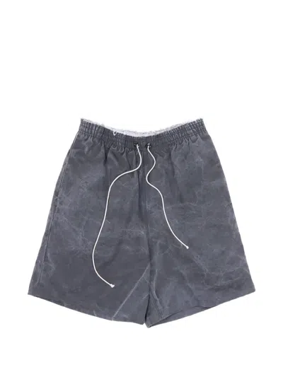 Camiel Fortgens Drawstring Washed-effect Bermuda Shorts In Gray