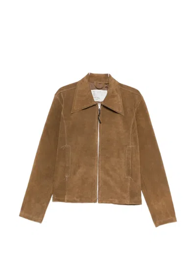 Camiel Fortgens Fitted Zip Pocket Jacket In Brown
