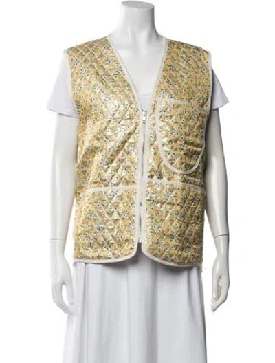 Pre-owned Camiel Fortgens Floral Print Vest In Yellow