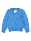 Camiel Fortgens Frankenstein V-neck Sweater In Blue
