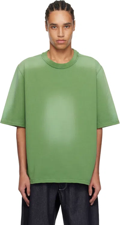 Camiel Fortgens Green Big Heavy Jersey T-shirt In Green - Sun Faded -