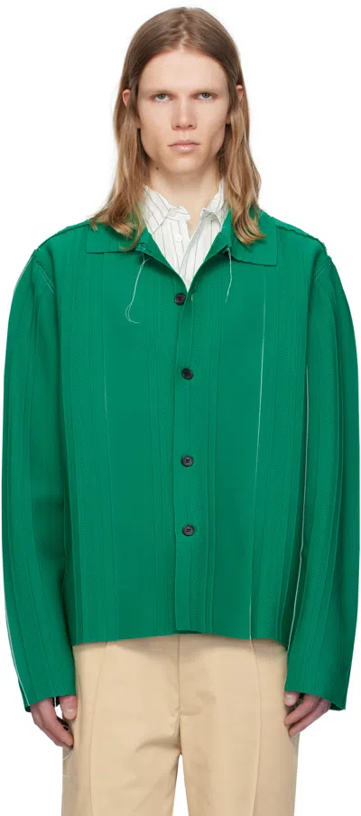Camiel Fortgens Green Viscose Cardigan In Green - Viscose (cn)
