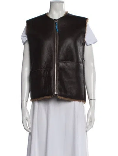 Pre-owned Camiel Fortgens Lambskin Vest In Brown