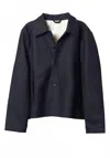 Camiel Fortgens Men's Short Gap Coat In Black Navy In Blue