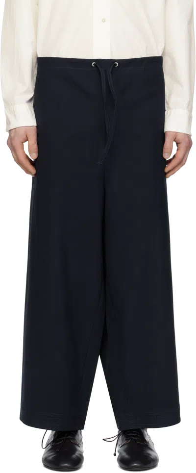 Camiel Fortgens Navy Karate Trousers In Canvas Navy