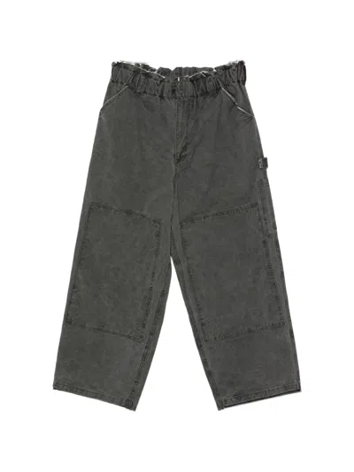 Camiel Fortgens Panelled Washed-effect Trousers In Gray