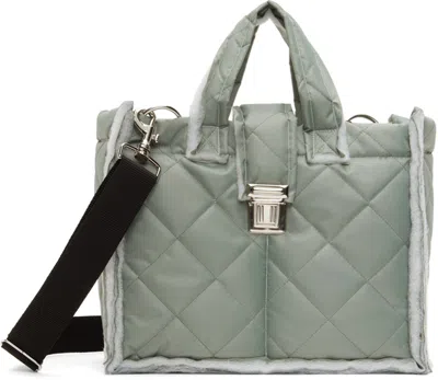 Camiel Fortgens Ssense Exclusive Gray Puffed Shopper S Bag In Sage
