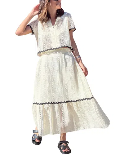 Camila Blanco 2pc Blouse & Skirt Set In Neutral