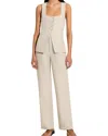Camila Blanco 2pc Linen-blend Vest & Pant Set In Neutral