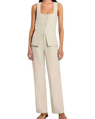 Camila Blanco 2pc Linen-blend Vest & Pant Set In White