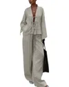 Camila Blanco 2pc Shirt & Pant Set In Gray