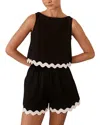 Camila Blanco 2pc Top & Short Set In Black