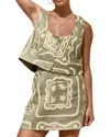 Camila Blanco 2pc Vest & Short Set In Green