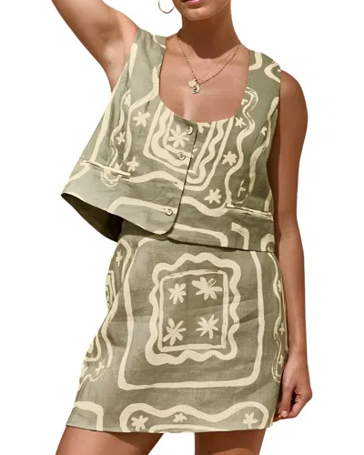 CAMILA BLANCO 2PC VEST & SHORT SET