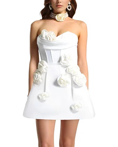 Camila Blanco Embellished Mini Dress In White