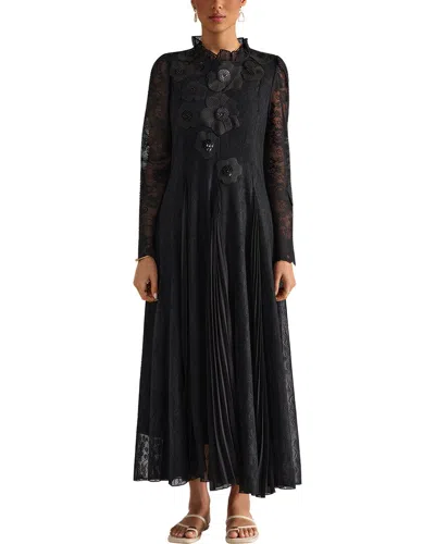 Camila Blanco Florida Clothing Midi Dress In Black
