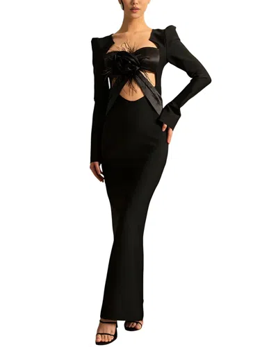 Camila Blanco Maxi Dress In Black