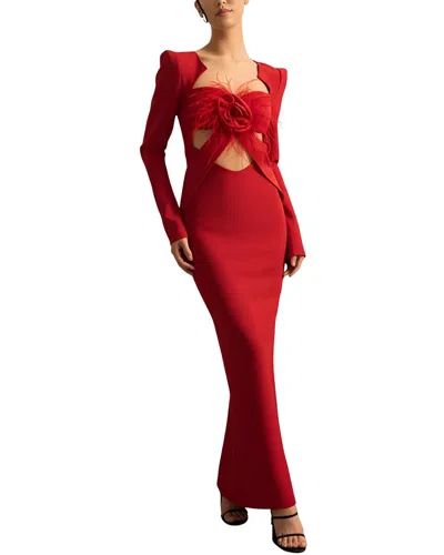 Camila Blanco Maxi Dress In Red