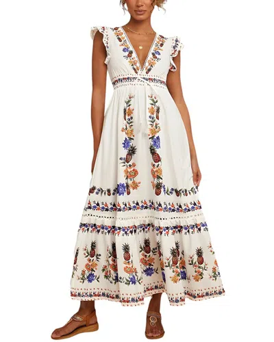 Camila Blanco Maxi Dress In Multi