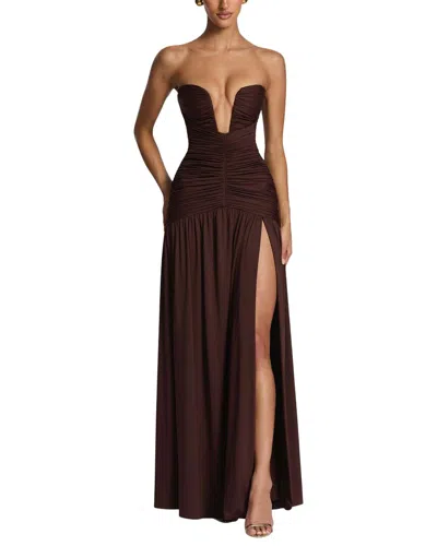 Camila Blanco Midi Dress In Burgundy